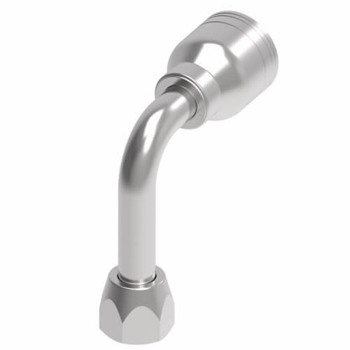 Hydraulic Crimp Fitting, Steel x Steel, 90 Deg., Elbow, JIC x Crimp