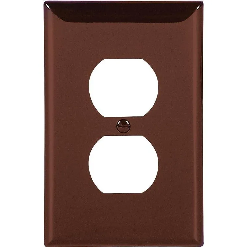 EATON 5132B-BOX Receptacle Wallplate, 412 Inch L, 234 Inch W, 1 Gang, Nylon, Brown, HighGloss | CY6VTN