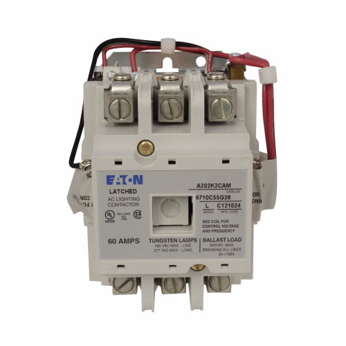 EATON A202K2CA Magnetically Held Lighting Contactor, 60 A, 60 A, Three-Pole, Magnetically Latched | BJ7CGP