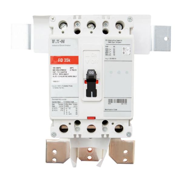 EATON BKFD100B Main Or Subfeed Bkr Kit 480V 1 Or 3Ph 100A Fd Bottom Mtg | BJ7QPC