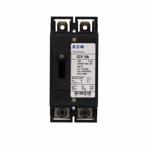 EATON CCV2100X Type Ccv Tenant Main Circuit Breaker, Tenant Main Circuit Breaker, 100 A, 10 Kaic | BJ8FYQ