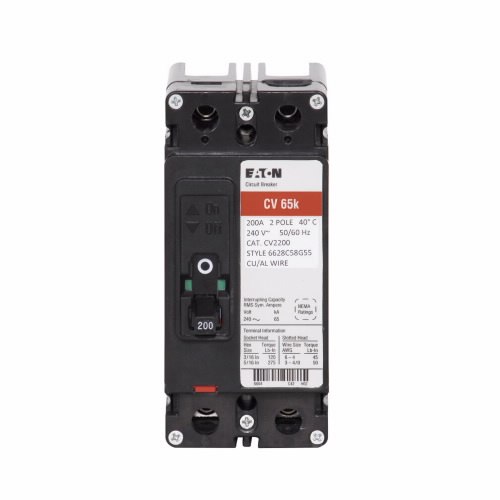 EATON CV2060X Type Cv Molded Case Circuit Breaker, Molded Case Circuit Breaker, 60 A, 65 Kaic | BJ2BEV