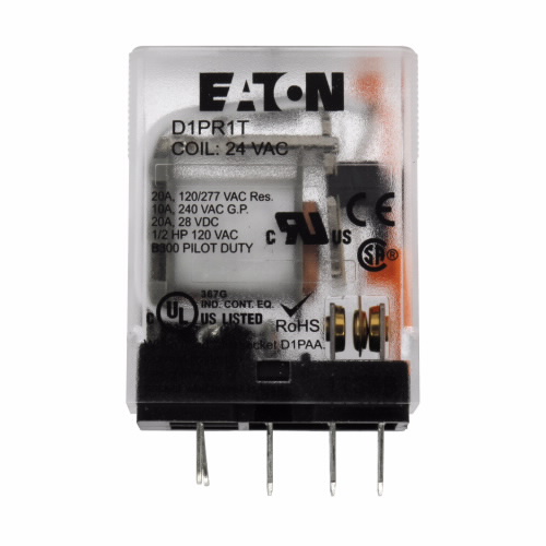 EATON D1PR1A1 D1 General Purpose Plug-In Relay, Plain Cover, 110 Vdc Coil, 13 | BJ2CEK