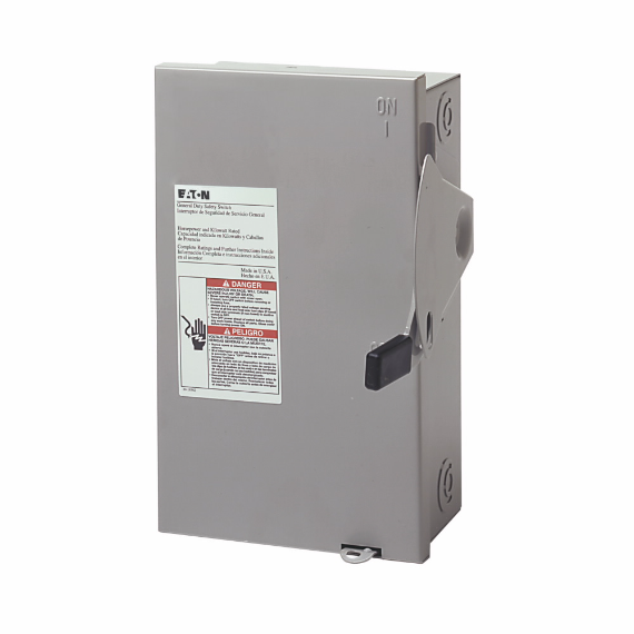 EATON DG221URB-PHX General Duty/Non-Fusible General Duty Safety Switch, 240 VAC, 30 A, 2 Poles | BJ2GCZ