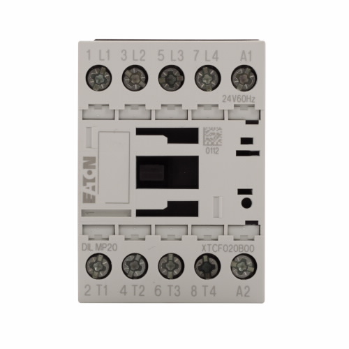 EATON DILMP20(24V60HZ) IEC Contactor, 20A, 24 Vac, 60 Hz, 20A, Frame B, 45 Mm, Four-Pole, Non-Reversing | BJ2LEA