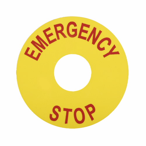 EATON E22VA2 E22 Pushbutton Legend Plate, 22.5 Mm, Non-Metallic Heavy-Duty, Round, Yellow Field | BJ2QRV