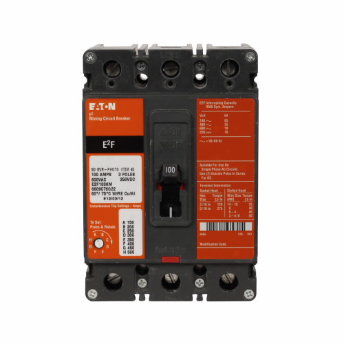 EATON E2F100KM E2 Mining Complete Molded Case Circuit Breaker, F-Frame, E2F | BJ2RXM
