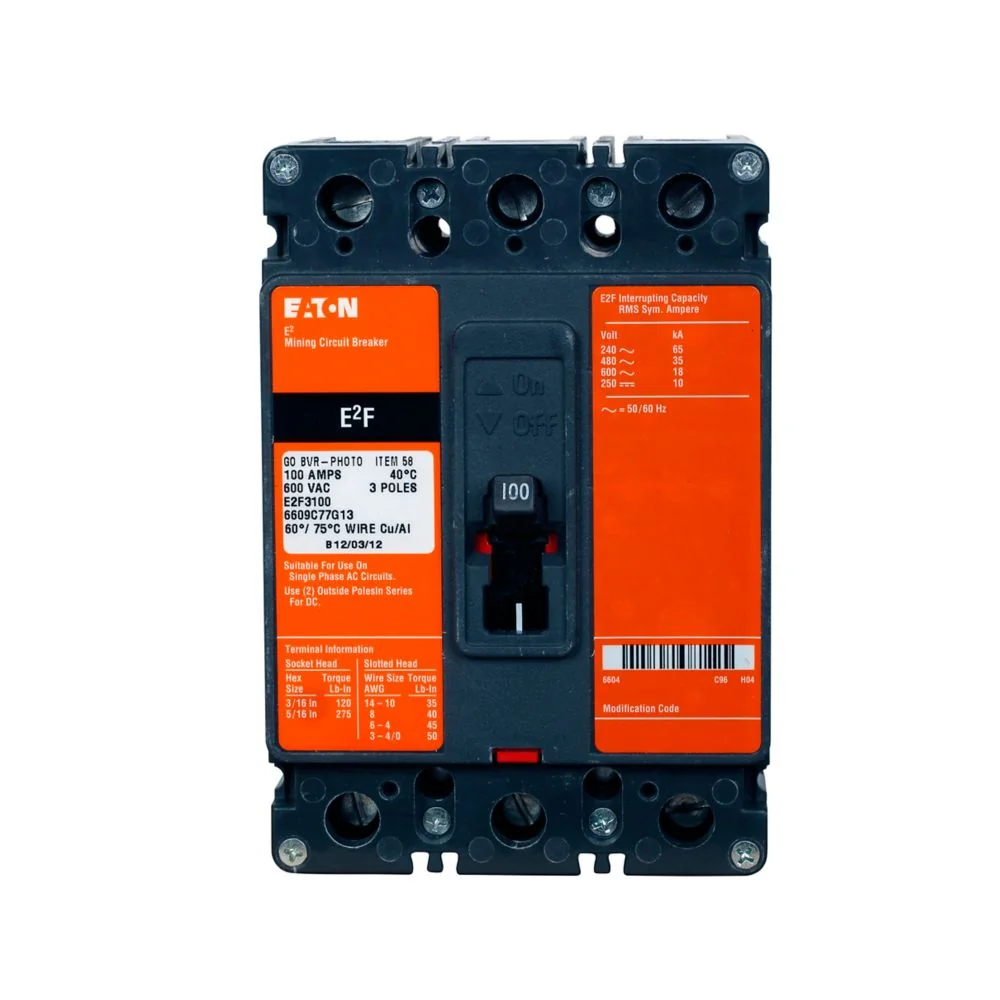 EATON E2F050YMA02U62 E2 Mining Complete Molded Case Circuit Breaker, F-Frame, E2F | BJ2RWY