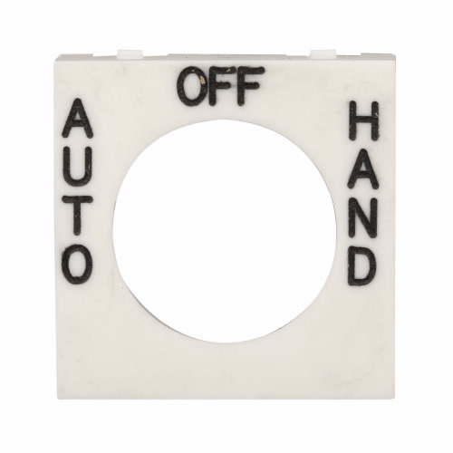 EATON E30KN53B E30 Pushbutton Legend Plate, E30, Square 3-Position Legend Plate, Black | BJ2VWX