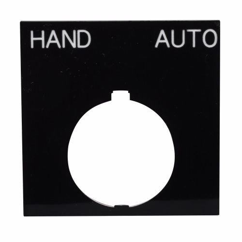 EATON E34LP44 E34 Pushbutton Legend Plate, E34, Square 2-Position Legend Plate, Plastic, Black | BJ2XUY