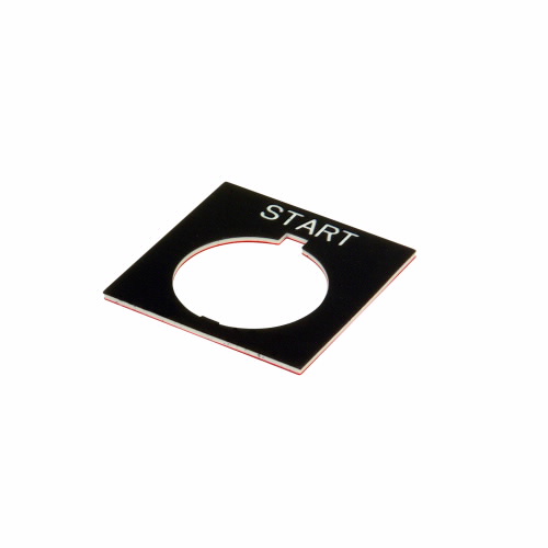 EATON E34SP73 E34 Pushbutton Legend Plate, E34, Square Legend Plate, Plastic, Black | BJ2YEK