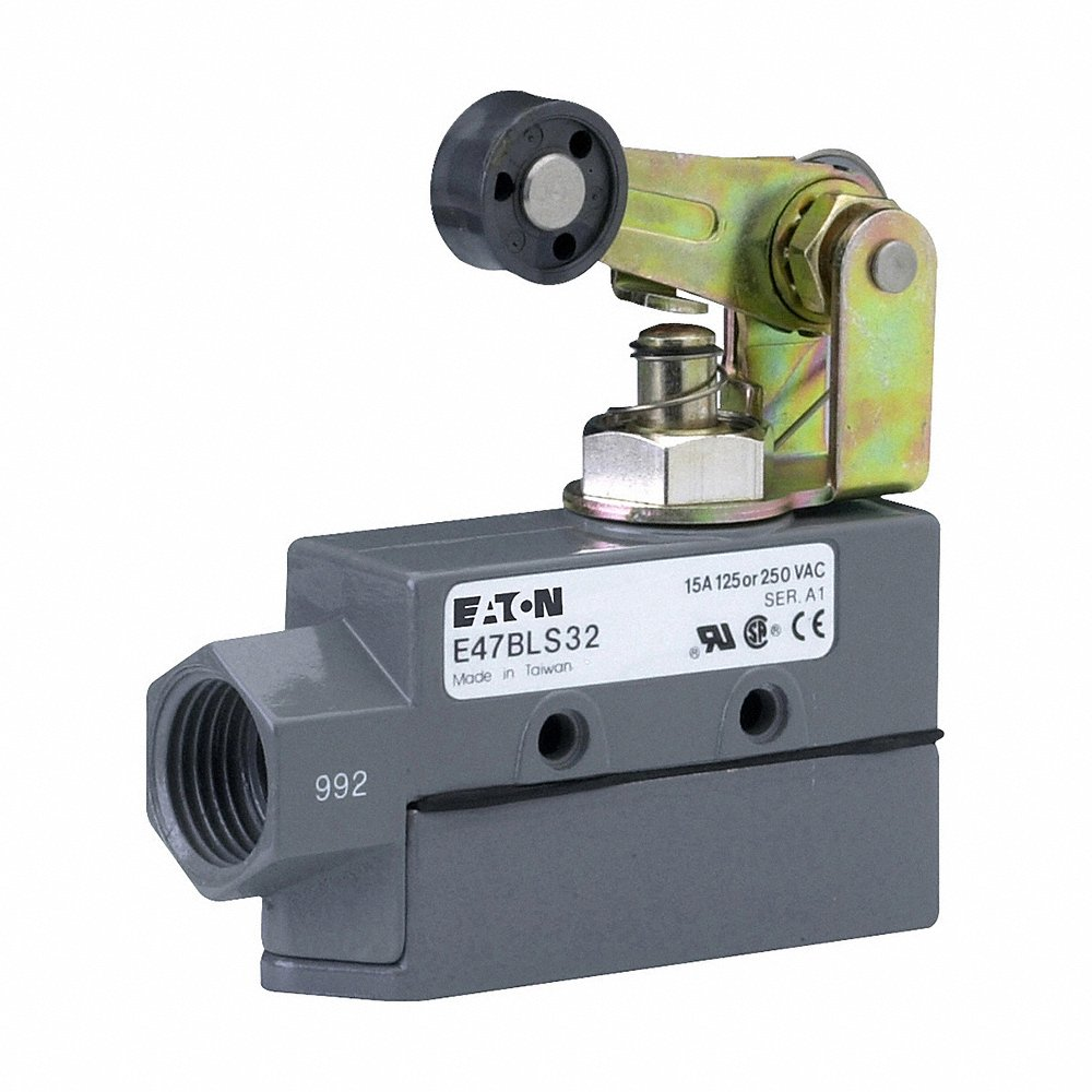 EATON E47BLS32 Enclosed Precision Limit Switch, E47, Roller Lever, Screw Terminals, 15A At 250 Vac | BJ2ZAC