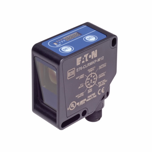EATON E76-CLRMKP-M12 Rectangular Body Photoelectric Sensor, Photoelectric, Right Angle | BJ3ENW