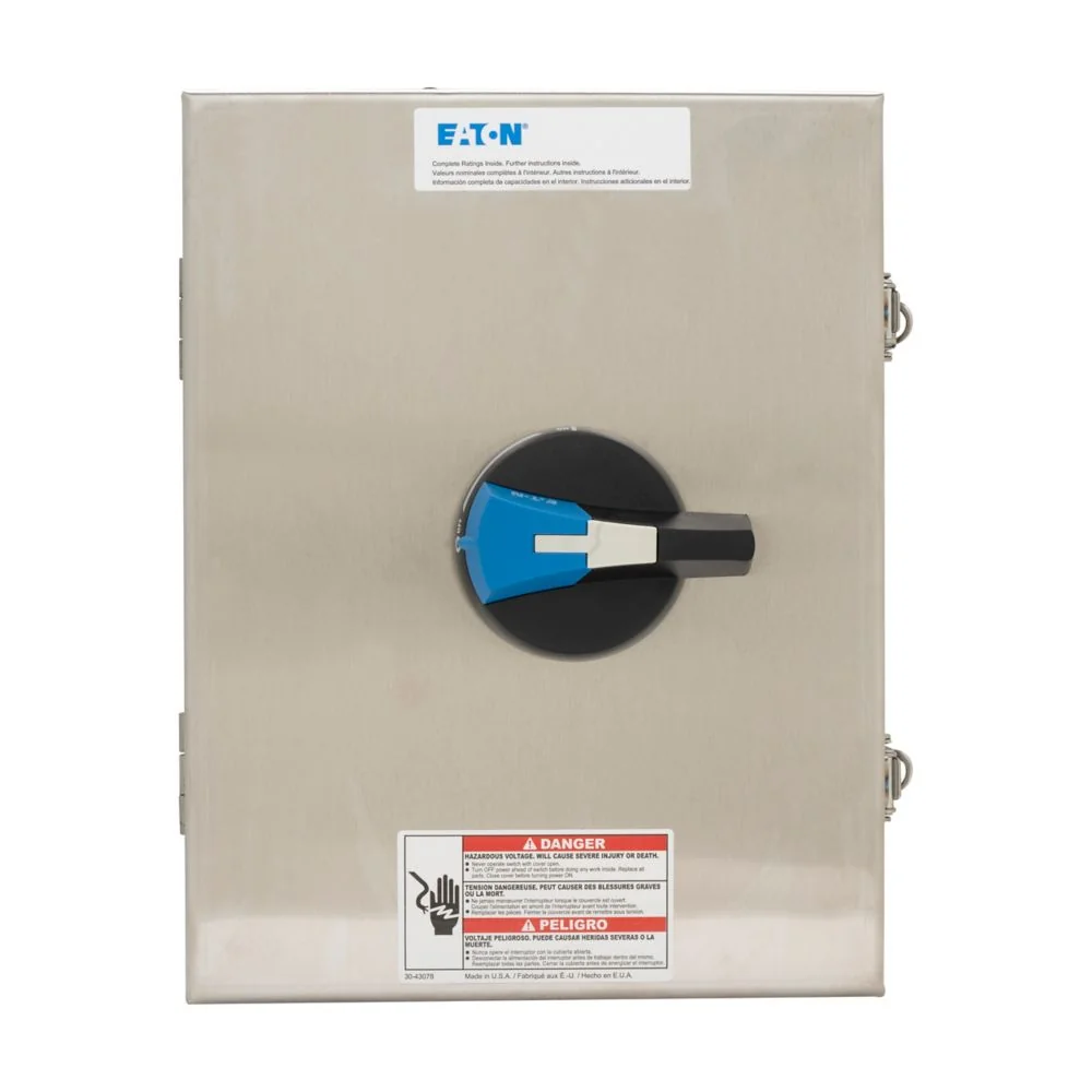 EATON ER53060UW Enclosed Rotary Disconnect Switch, 60 A, Nema 4X, Stainless Steel, Max Hp:15, 15, 30 | BH9FGX