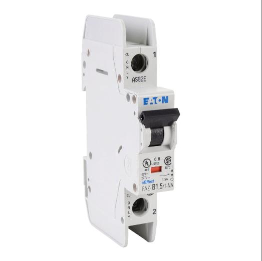 EATON FAZ-B1P5-1-NA-SP Miniature Circuit Breaker, Current-Limiting, 1.5A, 277 VAC/ 48 VDC, 1-Pole, B Curve | CV6NEC
