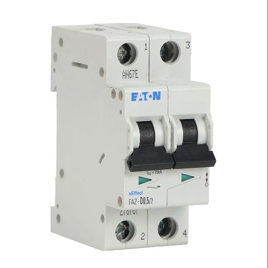 EATON FAZ-D0P5-2 Miniature Supplementary Protector, 0.5A, 480Y/ 277 VAC/ 96 VDC, 2-Pole, D Curve | CV6UXC