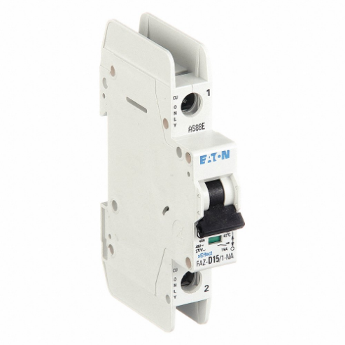 Circuit Breaker Thermomagnetic Din Rail Mount, D Curve, 1 Pole, 1.5A