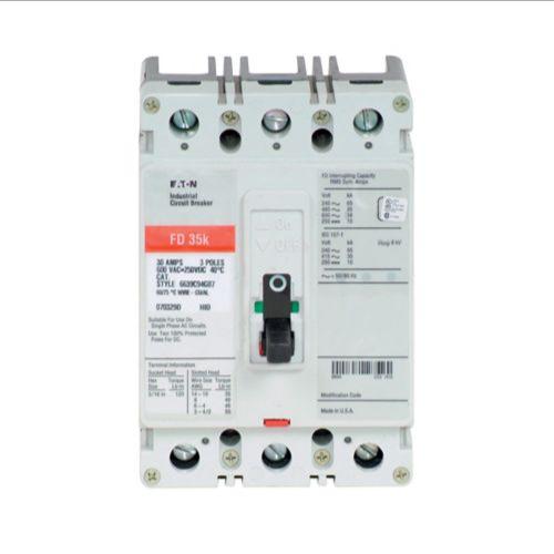 Molded Case Circuit Breaker, 3-Pole, 30A, 600 Vac, 250 Vdc, Load Side, 50/60 Hz 