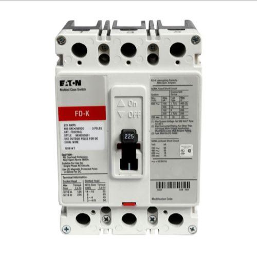 EATON FD3225K High Magnetic Molded Case Switch, F Frame, 225A | AG8NJD