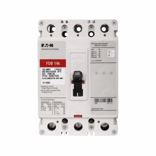 EATON FDB3080 C Complete Molded Case Circuit Breaker, F-Frame, Fdb, Complete Breaker | AG8NLG