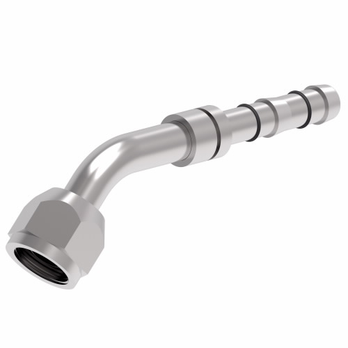 O-Ring Hose Fitting, 45 Deg., Elbow O-Ring Fitting, 12 Dash Size, 0.63 Inch Hose I.D.