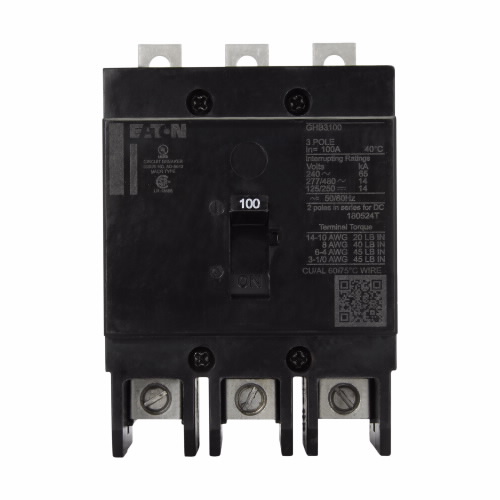 EATON GHB3100S1 C Electronic Molded Case Circuit Breaker, G-Frame, Ghb, Fixed Thermal | AG8NXE