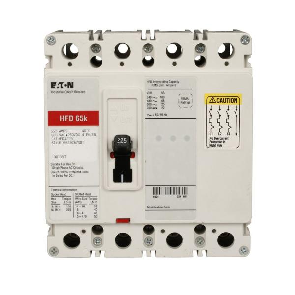 EATON HFD4020L C Complete Molded Case Circuit Breaker, F-Frame, Hfd, Complete Breaker | BH3BTR