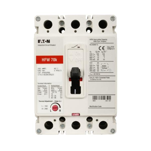 EATON HFW3020JL C Complete Molded Case Circuit Breaker, F-Frame, Hfw, Complete Breaker | BH3CEZ