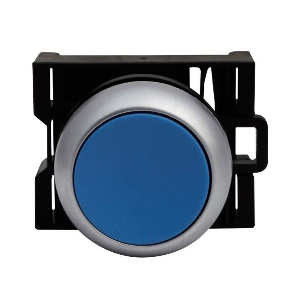 EATON M22-D-B Pushbutton, Blue Actuator, Silver Bezel, Ip67, Ip69K, Non-Illuminated | BH4RDE