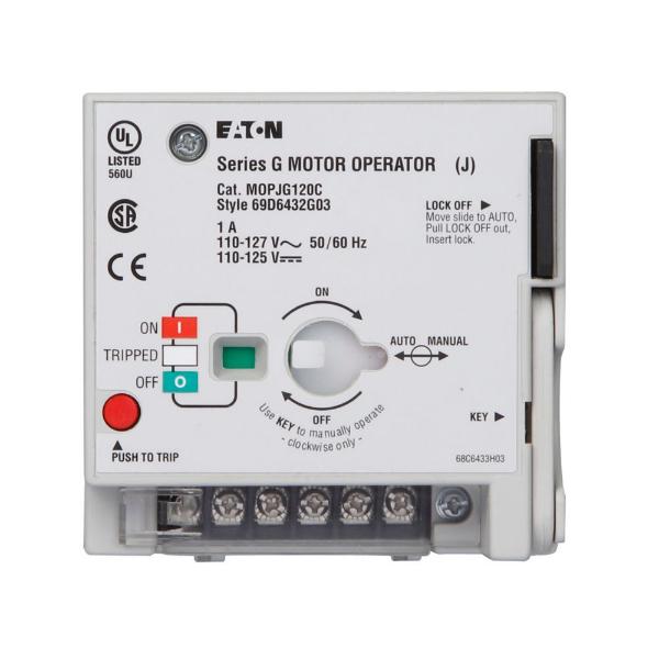 EATON MOPJG120C Molded Case Circuit Breaker Accessory Motor Operator, Motor Operator, 120 Vac/Dc | BH4YFX