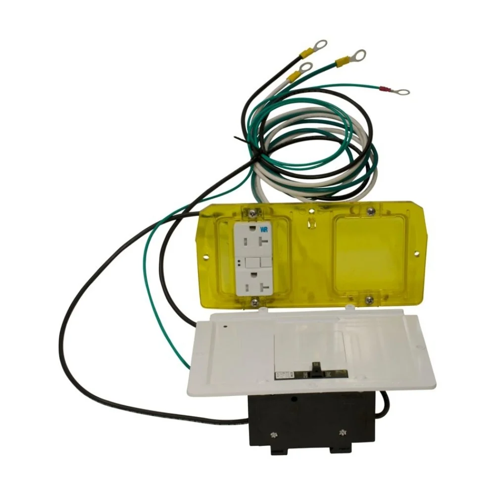 EATON MPL1120A Power Pedestal Amber Faceplate Assembly, Includes Breakers, 20 A | BH4YKL