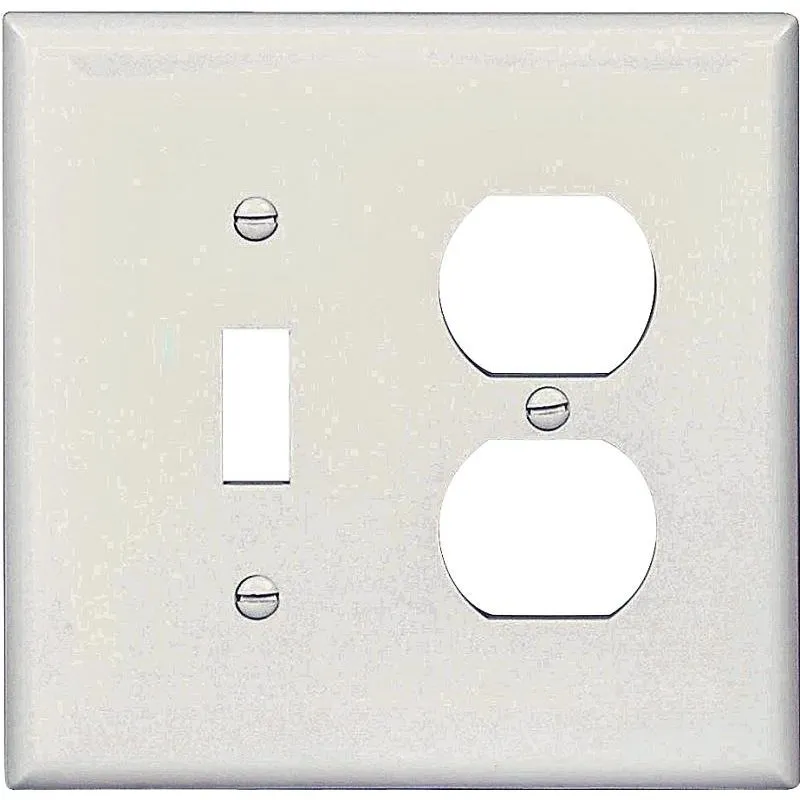 EATON PJ18W Combination Wallplate, 478 Inch L, 41516 Inch W, 2 Gang, Polycarbonate, White | CY6WNH