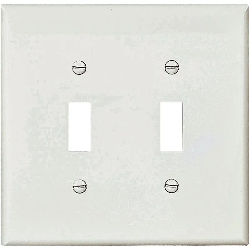 EATON PJ2W WALL PLATE 2 GANG TGL POLY WHT | CY6UYA