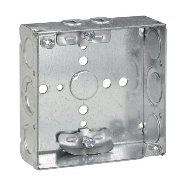 EATON TP444 Crouse-Hinds Square Outlet Box, One 1/2, 4, 4, Nm Clamps, Welded, 1-1/2, Steel | CA4AQB