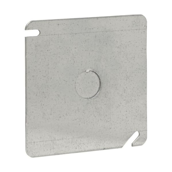 EATON TP487 Crouse-Hinds Square Cover, 4", Steel, Flat | CA4ARJ
