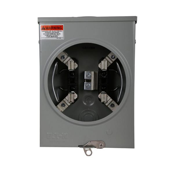 EATON UBHRS101BCH Meter Socketos Resi Service, 125A, Over, 3-5/16 Inch Hub Open, #8-2/0 Awg, 4-Jaw | BH7TPB