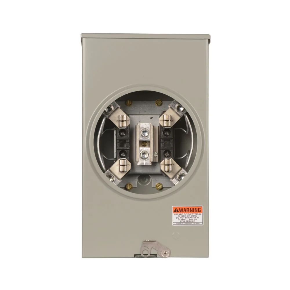 EATON UBTRS202BCH Meter Socket, 1-Pos Resi Service, 200A, Over, Small Hub Open8-250 Kcmil, 4-Jaw, 1-Ph | BH7TPY