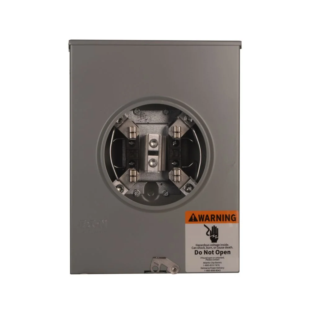 EATON UHIRS213BCVCH Meter Socket, 1-Pos Resi Service, 200A, Over/Under, 3-5/16 Inch Hub Open, #6-350 Kcmil | BH7TVE