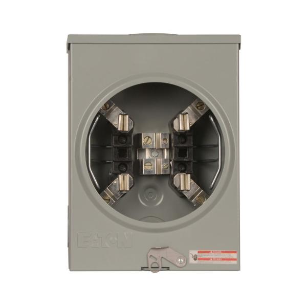 EATON UHTRS101CE Meter Socket, 1-Pos Resi Service, 125A, Over, Hub Cover Plate-2/0 Awg, 4-Jaw, 1-Ph | BH7TWC