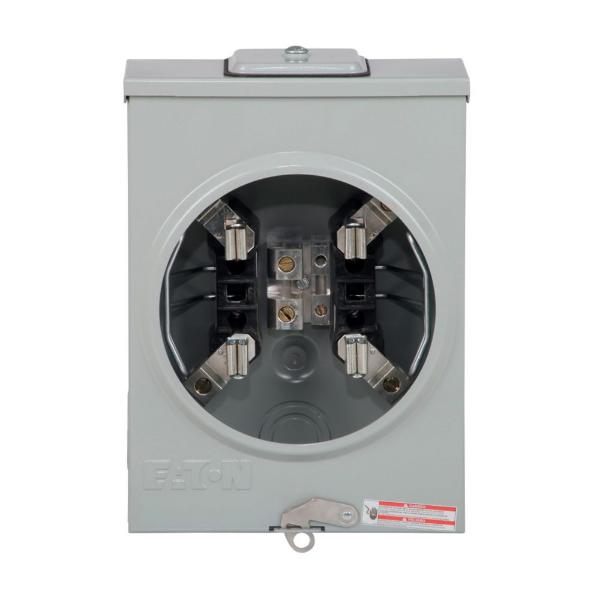 EATON UTRS101CE Meter Socket, 1-Pos Resi Service, 125A, Over, 3-5/16 Inch Hub Cover Plate, #8-2/0 Awg | BH7UHV