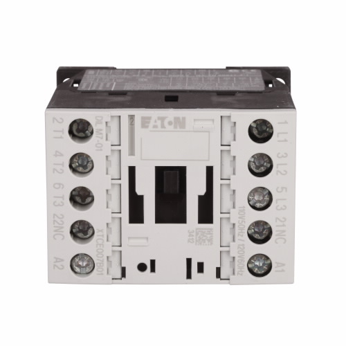 EATON XTCE007B01A IEC Contactor, 7A, 110 Vac 50 Hz, 120 Vac 60 Hz, 1Nc, 7A, Frame B, 45 Mm, 50-60 Hz | BH8XAG 4TYN7