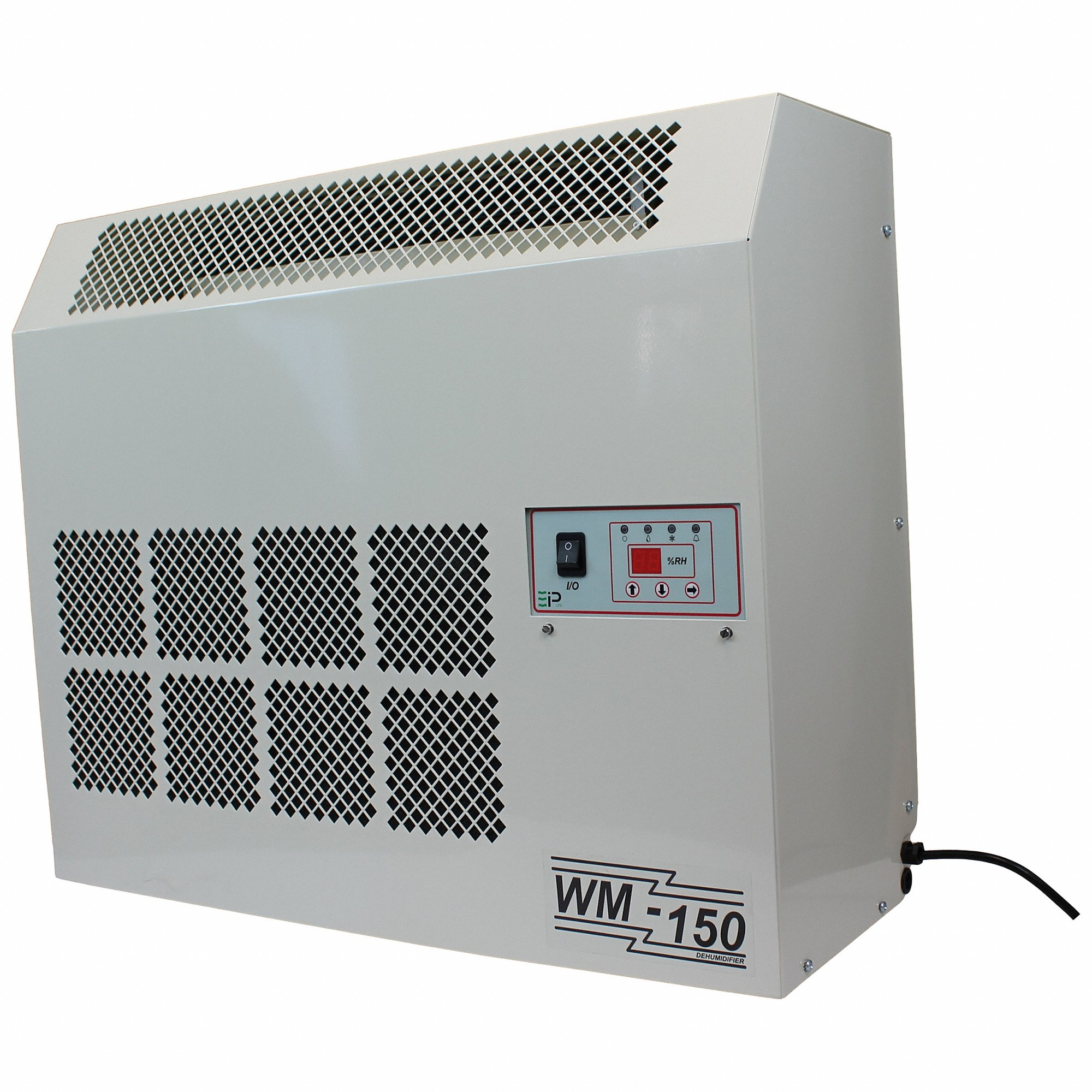 Wall Mounted Dehumidifier, 80 pt Daily Water Removal, Built-In Drain Pump, Steel