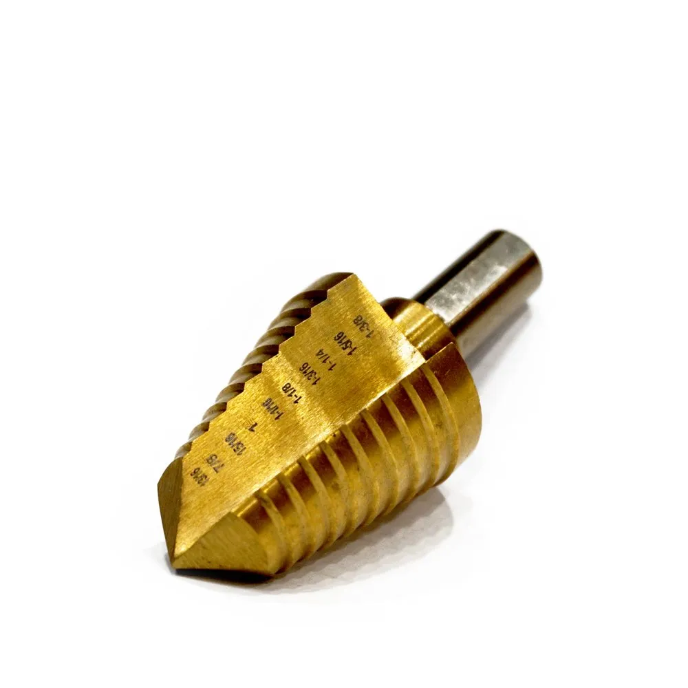 Step Drill, 13/16 Inch Size, 1-3/8 Inch 10 Step, Ti