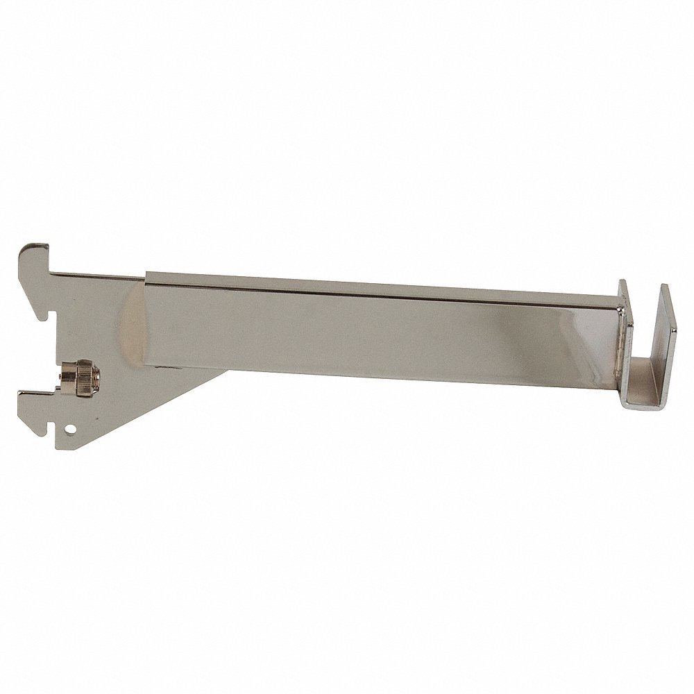 Rectangular Tubing Bracket, Single, 2 Inch Slot Spacing, 1 Inch Lg, Chrome, 16 ga Gauge