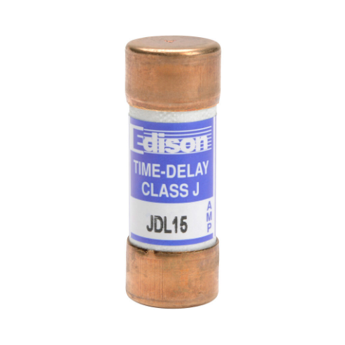 EDISON JDL15 Fuse, Class J, Current-Limiting, Time-Delay, 15A, 600 VAC, Ferrule, Pack Of 10 | CV7MXJ