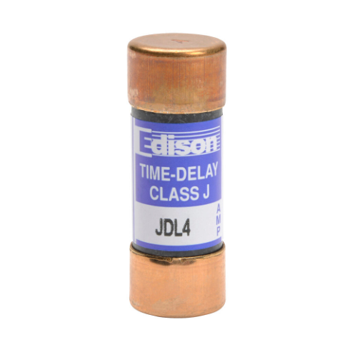 EDISON JDL4 Fuse, Class J, Current-Limiting, Time-Delay, 4A, 600 VAC, Ferrule, Pack Of 10 | CV7MYA
