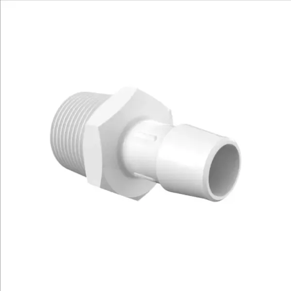 ELDON JAMES A12-10WP Adapter, 3/4 NPT Thread Size, 5/8 Inch Barb, White Polypropylene | CJ8CNV