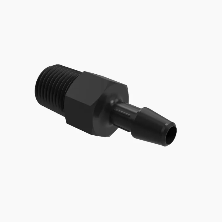 ELDON JAMES A2-3BN Adapter, 1/8 NPT Thread Size, 3/16 Inch Barb, Black Nylon | CJ8CYC