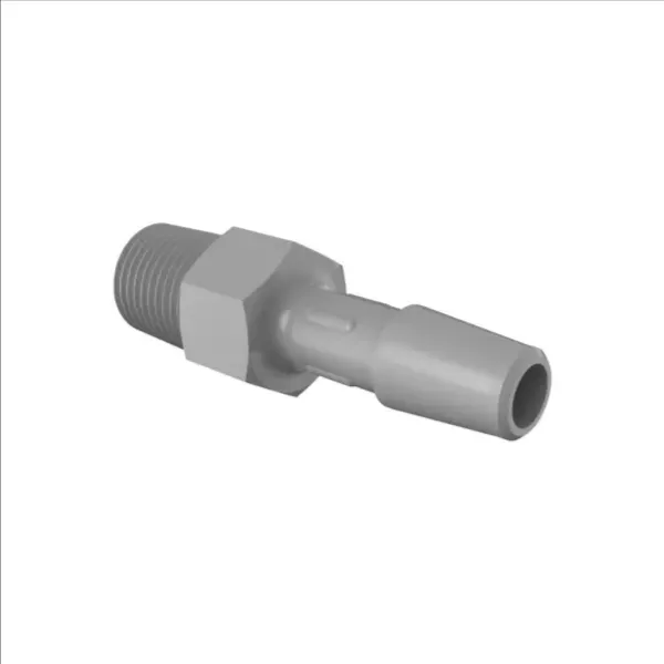 ELDON JAMES A2-4PVDF Adapter, 1/8 NPT Thread Size, 1/4 Inch Barb, Gray Kynar 740 | CJ8CYX