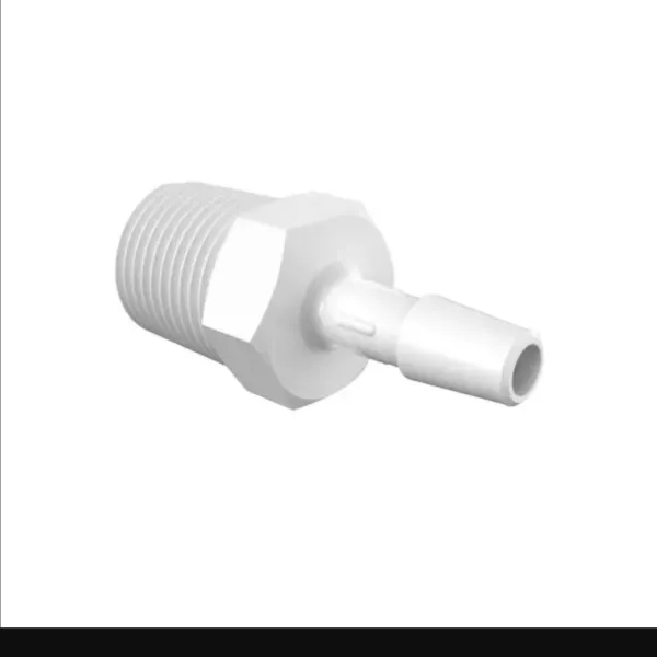 ELDON JAMES A6B-4WP Adapter, 3/8 BSPT Thread Size, 1/4 Inch Barb, White Polypropylene | CJ8DLY